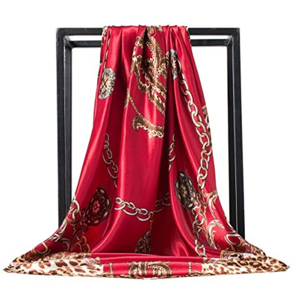 Large Square Satin Scarf Elegant Silk-Like Multipurpose Hair Neck Accessory_3